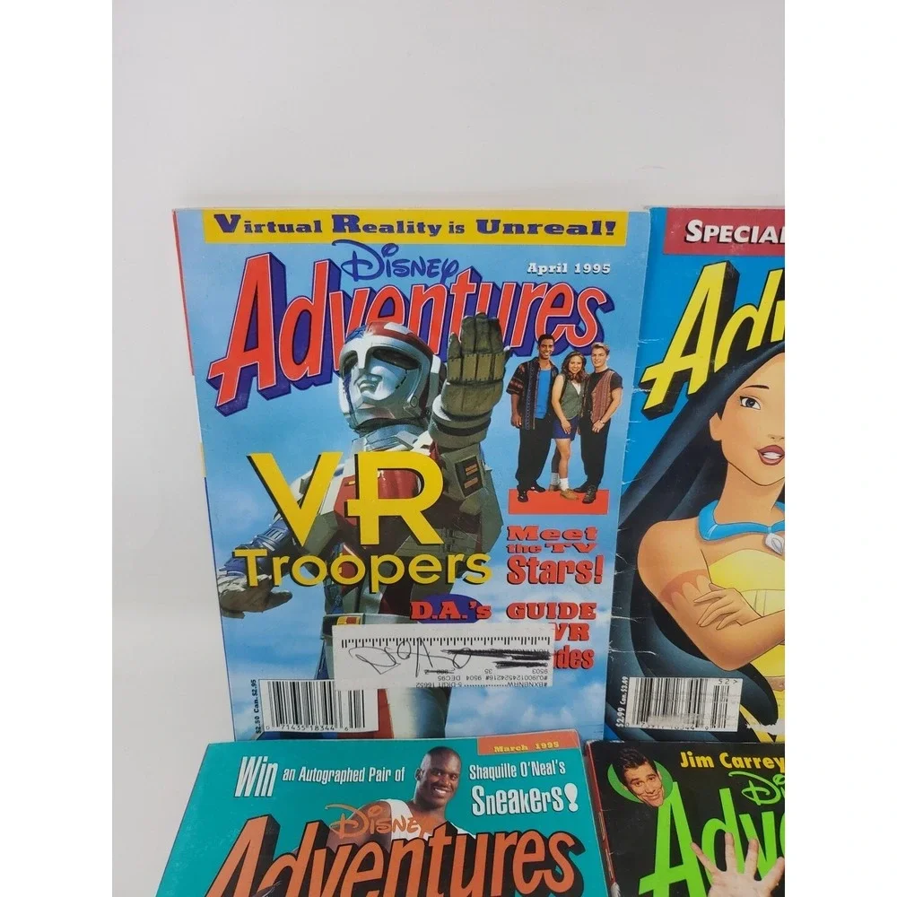 Lot of 4 Disney Adventures Magazines 1995 Jim Carry Riddler Shaquile O'Neal